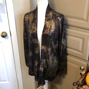 Gold metallic cardigan topper